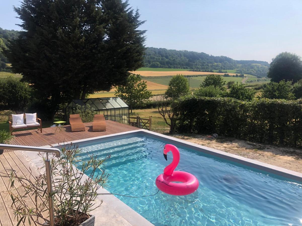 Gite Piscine Jacuzzi Privatises Clos Valentin Freulleville Exterior foto